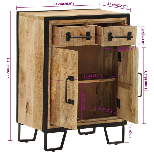 Mango Massivholz Sideboard mit Schubladen