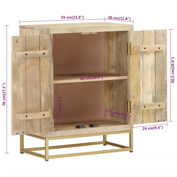 Massivholz Mango Sideboard 55x30x70 cm
