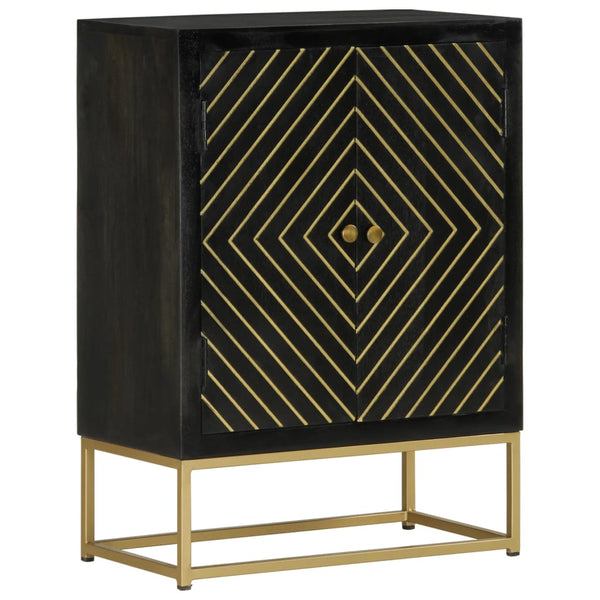 Sideboard Schwarz Gold 55x75cm Mango Massivholz