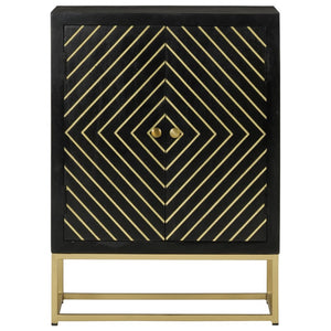 Sideboard Schwarz Gold 55x75cm Mango Massivholz
