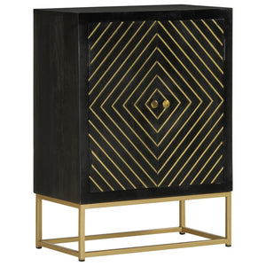 Sideboard Schwarz Gold 55x75cm Mango Massivholz