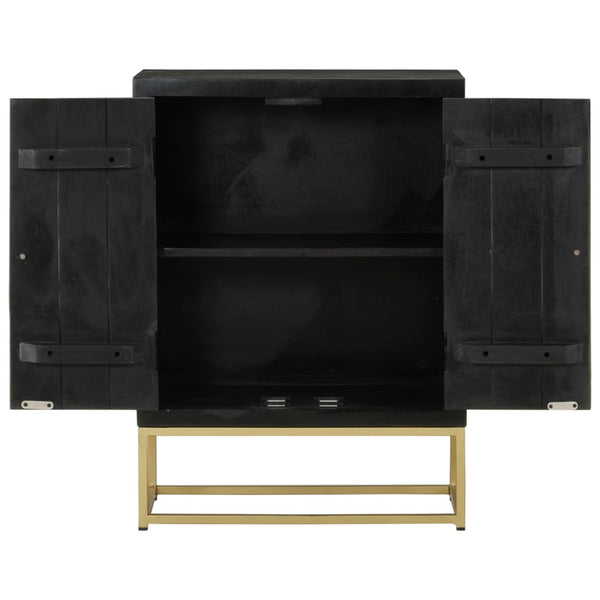 Sideboard Schwarz Gold 55x75cm Mango Massivholz