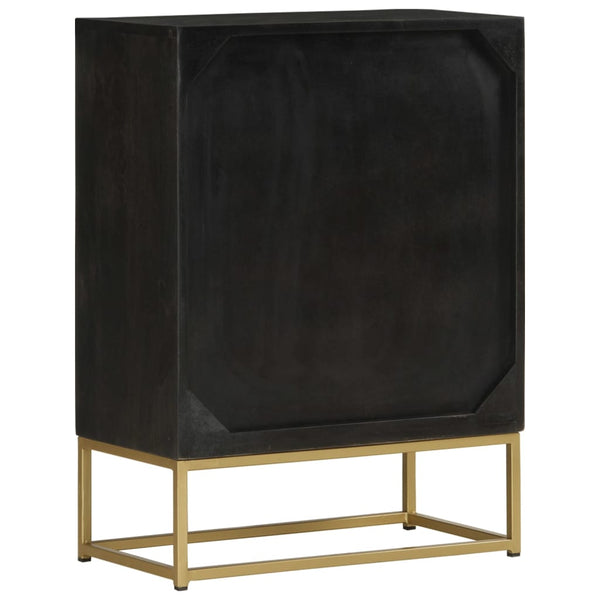 Sideboard Schwarz Gold 55x75cm Mango Massivholz
