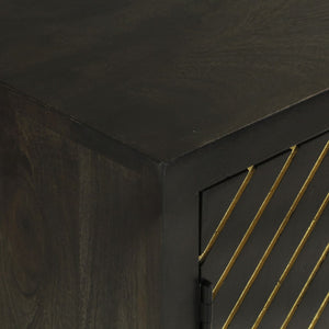 Sideboard Schwarz Gold 55x75cm Mango Massivholz
