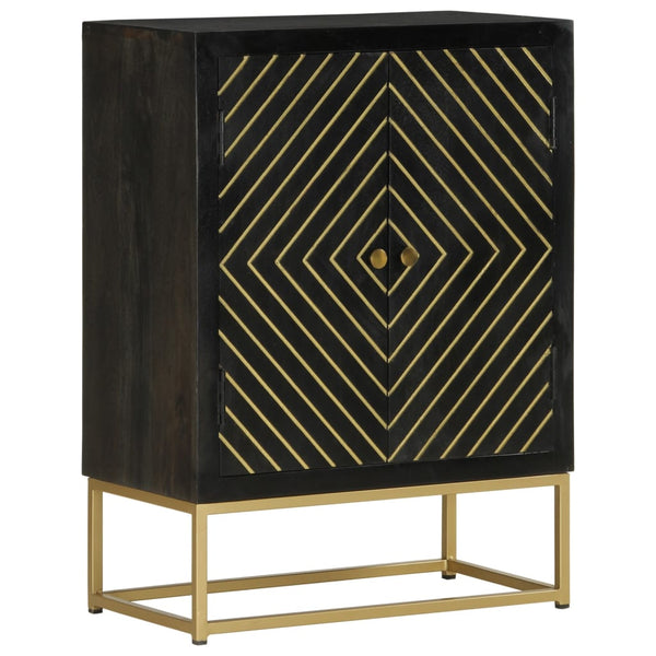 Sideboard Schwarz Gold 55x75cm Mango Massivholz