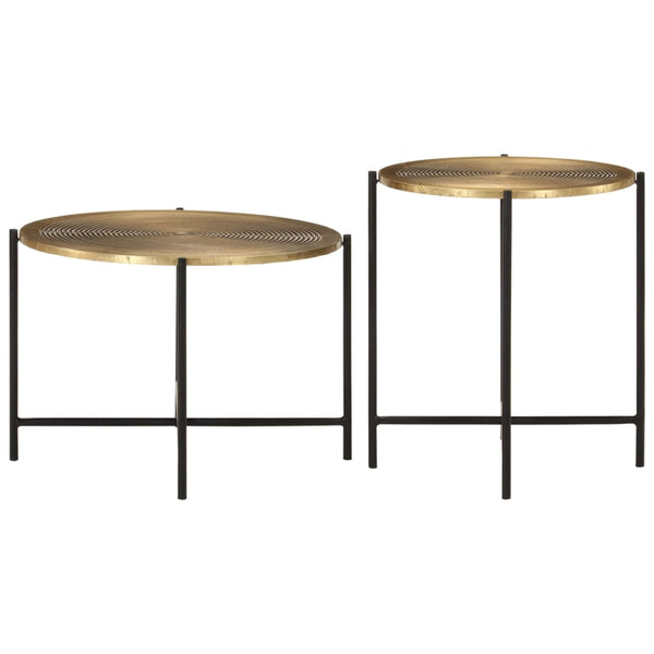 Couchtische 2er Set Messing Schwarz Metall