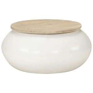 Weißer Couchtisch Mango Massivholz 51x51 cm