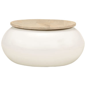 Weißer Couchtisch Mango Massivholz 51x51 cm