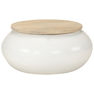 Weißer Couchtisch Mango Massivholz 51x51 cm