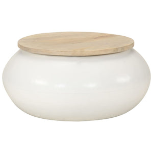 Weißer Couchtisch Mango Massivholz 51x51 cm