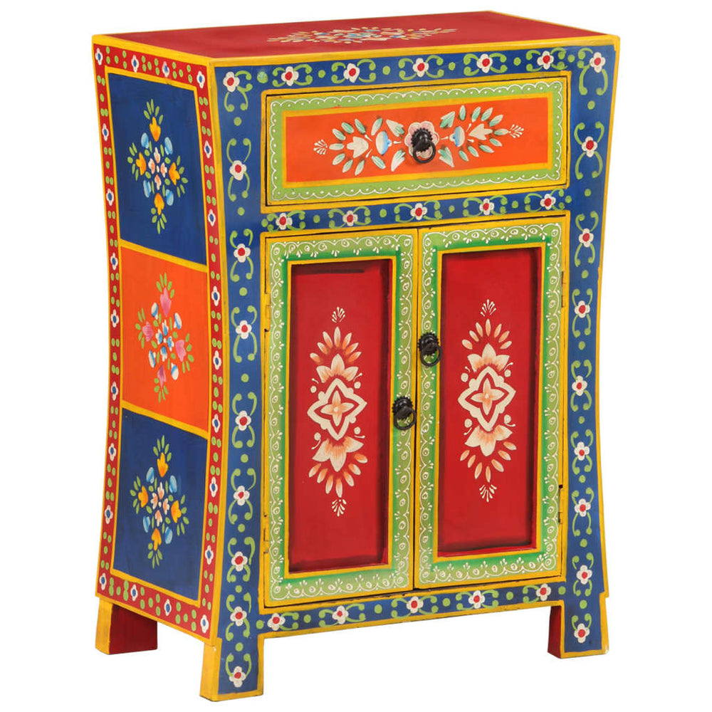 Handbemaltes Sideboard Mango Massivholz 54x30x74 cm