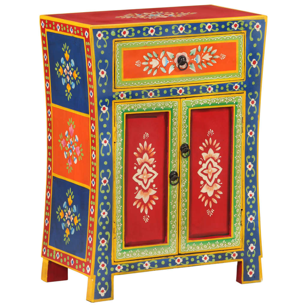 Handbemaltes Sideboard Mango Massivholz 54x30x74 cm