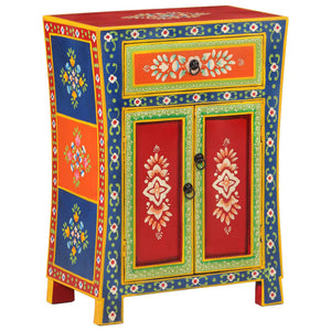 Handbemaltes Sideboard Mango Massivholz 54x30x74 cm