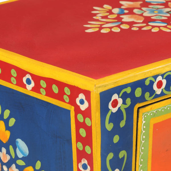 Handbemaltes Sideboard Mango Massivholz 54x30x74 cm