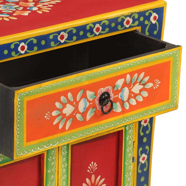 Handbemaltes Sideboard Mango Massivholz 54x30x74 cm