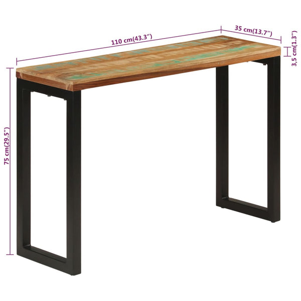 vidaXL Console 110x35x75 cm Bois de récupération massif