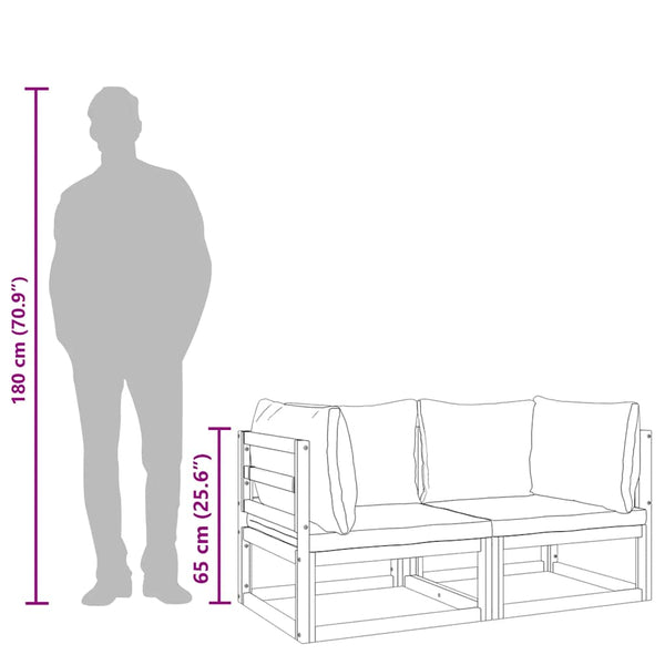 Modulare Ecksofas 2er Set mit Kissen