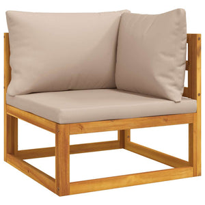 Modulares Ecksofa Akazie mit Taupe Kissen