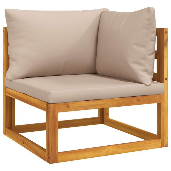 Modulares Ecksofa Akazie mit Taupe Kissen