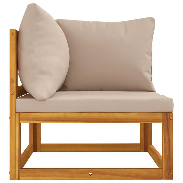 Modulares Ecksofa Akazie mit Taupe Kissen