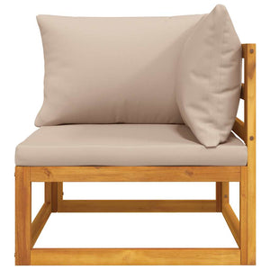 Modulares Ecksofa Akazie mit Taupe Kissen
