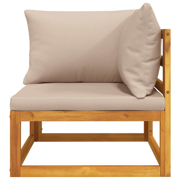 Modulares Ecksofa Akazie mit Taupe Kissen
