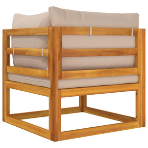 Modulares Ecksofa Akazie mit Taupe Kissen