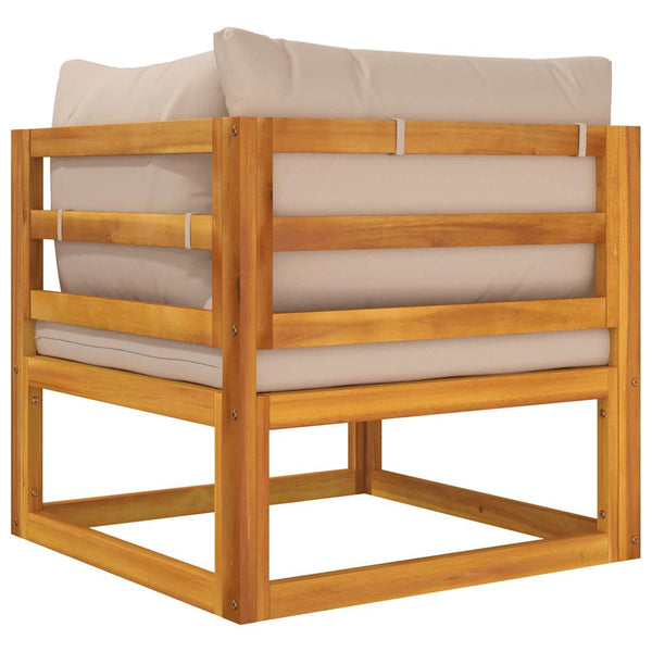 Modulares Ecksofa Akazie mit Taupe Kissen