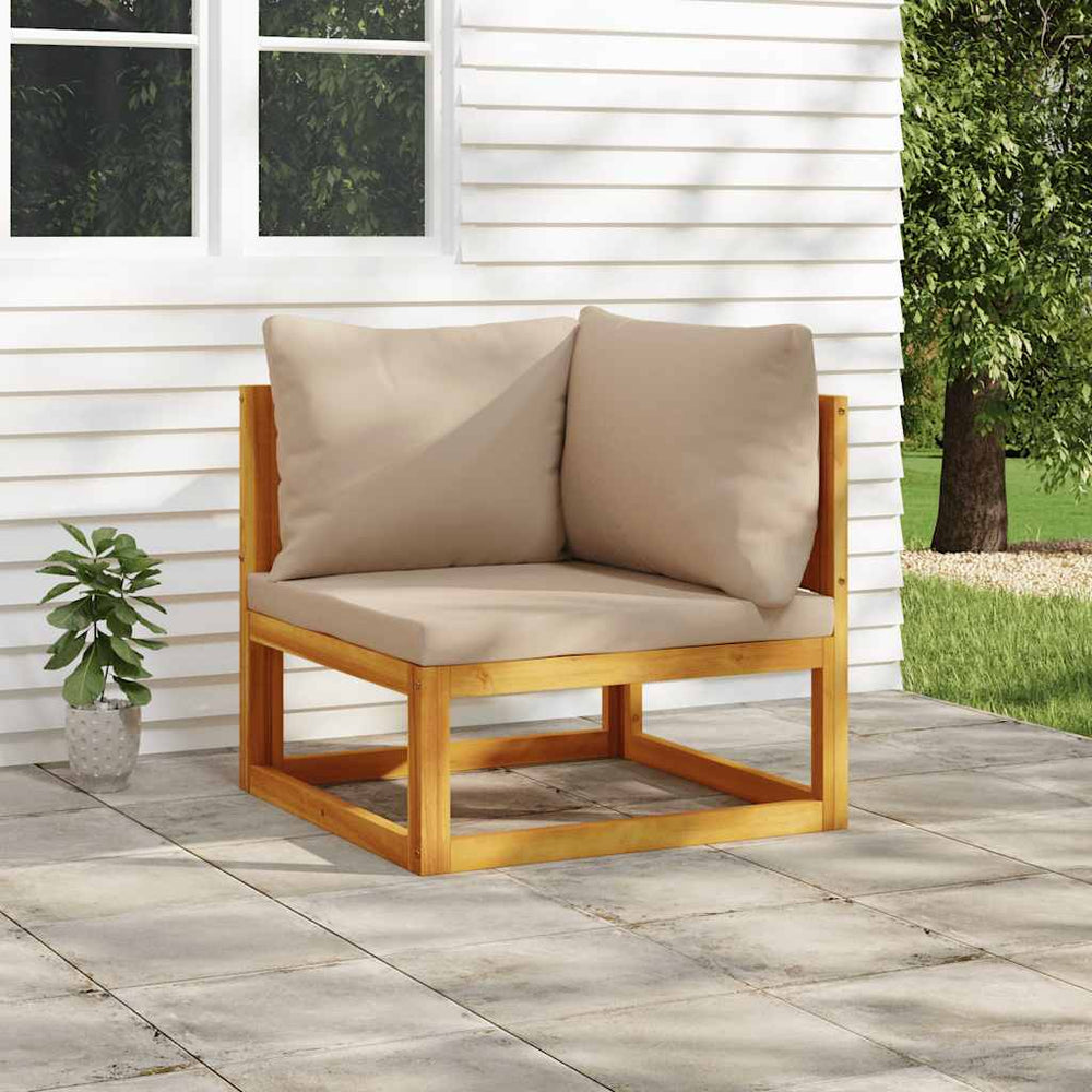 Modulares Ecksofa Akazie mit Taupe Kissen