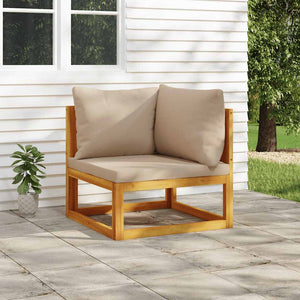 Modulares Ecksofa Akazie mit Taupe Kissen