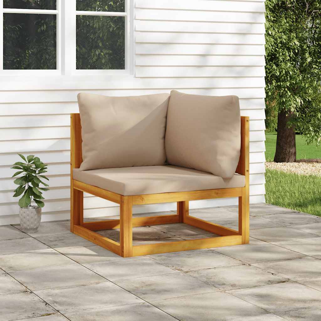Modulares Ecksofa Akazie mit Taupe Kissen