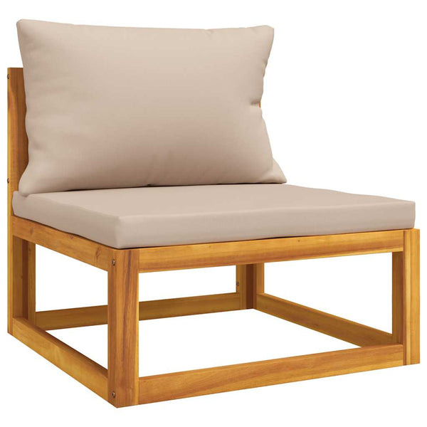 Garten Mittelsofa Akazie mit Taupe Kissen