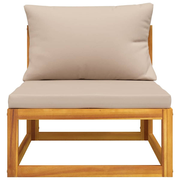 Garten Mittelsofa Akazie mit Taupe Kissen