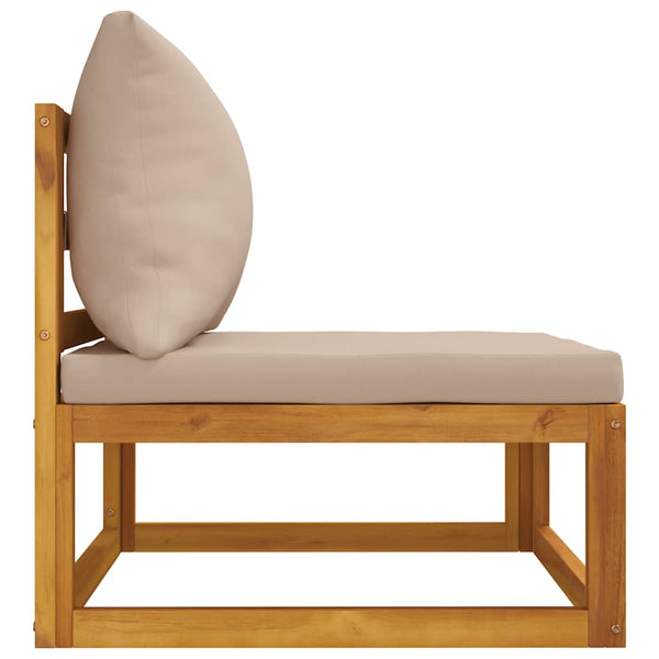 Garten Mittelsofa Akazie mit Taupe Kissen