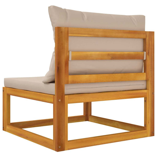 Garten Mittelsofa Akazie mit Taupe Kissen