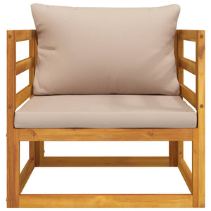 vidaXL Fauteuil de jardin avec coussins taupe en bois d'acacia massif