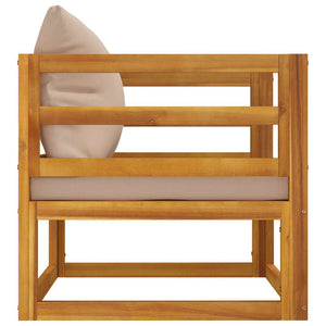 vidaXL Fauteuil de jardin avec coussins taupe en bois d'acacia massif