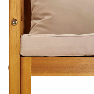 vidaXL Fauteuil de jardin avec coussins taupe en bois d'acacia massif