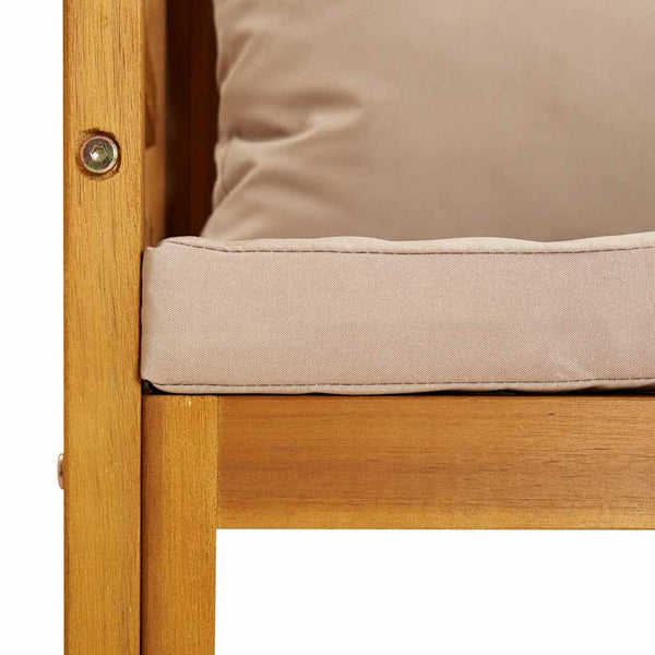 vidaXL Fauteuil de jardin avec coussins taupe en bois d'acacia massif