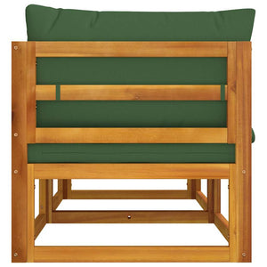 Modulare Ecksofas, 2er-Set, Akazie, Grüne Kissen