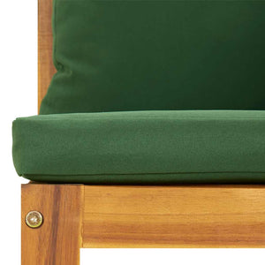Modulare Ecksofas, 2er-Set, Akazie, Grüne Kissen
