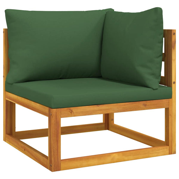 Modulares Ecksofa Akazie mit Grünen Kissen