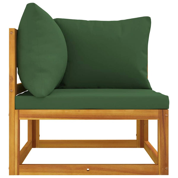 Modulares Ecksofa Akazie mit Grünen Kissen