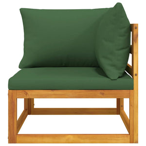 Modulares Ecksofa Akazie mit Grünen Kissen