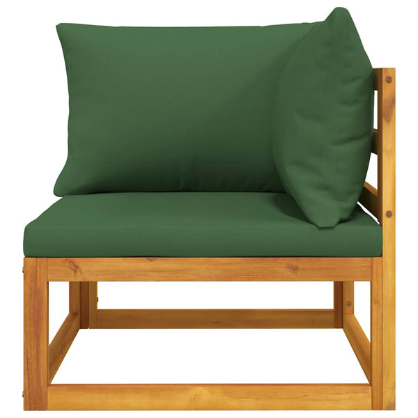 Modulares Ecksofa Akazie mit Grünen Kissen