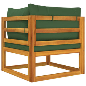 Modulares Ecksofa Akazie mit Grünen Kissen