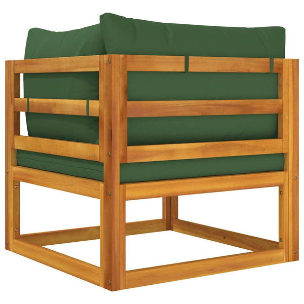 Modulares Ecksofa Akazie mit Grünen Kissen