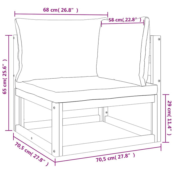 Modulares Ecksofa Akazie mit Grünen Kissen
