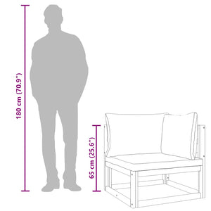 Modulares Ecksofa Akazie mit Grünen Kissen