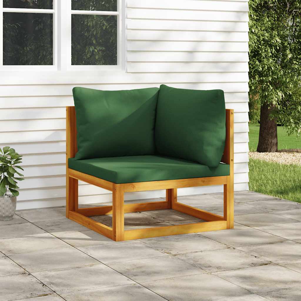 Modulares Ecksofa Akazie mit Grünen Kissen